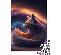 Jigsaw Puzzle 1000 Pieces Fox in Cosmic Space Jigsaw 52x38cm/1000pcs Toy for Adults And Kids Challenging Creative Educational Games DIY Cardboard