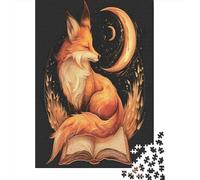 Jigsaw Puzzle 1000 Pieces Fox Moon Night Puzzles 70x50cm/1000pcs Gift For Kids Challenging Creative Educational Games DIY Cardboard