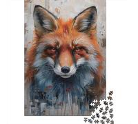 Jigsaw Puzzle 1000 Pieces Fox Portrait Art Jigsaw 52x38cm/1000pcs Gift For Kids Stress Reliever Educational Games DIY Cardboard
