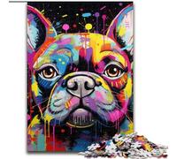 Jigsaw Puzzle 1000 Pieces French Bulldog Graffiti Jigsaw Puzzles for Adults Family Interactive Game, Brain Challenge Gift (Size 50x75 cm)