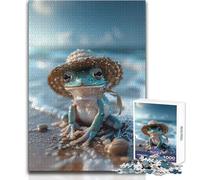 Jigsaw Puzzle 1000 Pieces Frog at The Beach Toys Educational Games Analysis And Logic Secret Santa Gifts Size 38x52cm