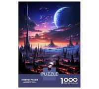 Jigsaw Puzzle 1000 Pieces Future City Planet Jigsaws for Adults Brain Teaser Game Improve Memory Deal As Gifts for The Whole Family 38x26cm/1000pcs
