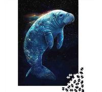 Jigsaw Puzzle 1000 Pieces Galactic Manatee Space Puzzles 38x26cm/1000pcs Gift For Kids Stress Reliever Family Game DIY Cardboard