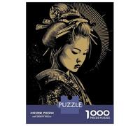 Jigsaw Puzzle 1000 Pieces Geisha Portrait in Gold And Black Puzzles for Adults Toy Wall Decor Hand Speed Race Deal As Gifts for The Whole Family 38x26cm/1000pcs