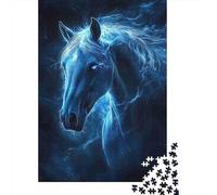 Jigsaw Puzzle 1000 Pieces Ghost Horse Blue Jigsaw 38x26cm/1000pcs Gift For Kids Challenging Creative Family Game DIY Cardboard