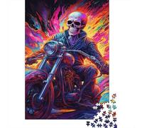 Jigsaw Puzzle 1000 Pieces Ghost Rider Motorcycle Jigsaw 38x26cm/1000pcs Gift For Kids Stress Reliever Educational Games DIY Cardboard
