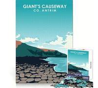 Jigsaw Puzzle 1000 Pieces Giants Causeways Ireland Tight Fit Play Creative Brain Game Chill Play Time Xmas Scene Art (38x52cm)