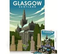 Jigsaw Puzzle 1000 Pieces Glasgow Scotland Art Tight Fit Play Creative Brain Game Chill Play Time Xmas Scene Art (38x26cm)