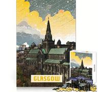 Jigsaw Puzzle 1000 Pieces Glasgow Sharp Cut Art Thinking Skill Game Chill Time Play Birthday Art Play (38x52cm)