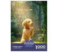 Jigsaw Puzzle 1000 Pieces Golden Retriever Praying Puzzles for Adults Toy Wall Decor Hand Speed Race Deal As Gifts for The Whole Family 70x50cm/1000pcs