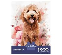 Jigsaw Puzzle 1000 Pieces Goldendoodle Watercolor Jigsaws for Adults Brain Teaser Game Improve Memory Deal As Gifts for The Whole Family 38x26cm/1000pcs