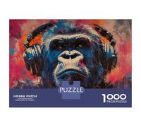Jigsaw Puzzle 1000 Pieces Gorilla Art Print - Monkey Decor-2 Adult Jigsaw Puzzle Brain Teaser Game Staycation Kill Time Deal As Gifts for The Whole Family 52x38cm/1000pcs