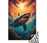 Jigsaw Puzzle 1000 Pieces Great White Shark Attack Jigsaw 52x38cm/1000pcs Toy for Adults And Kids Challenging Creative Educational Games DIY Cardboard