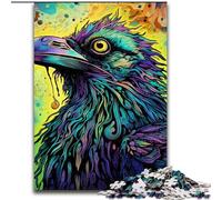 Jigsaw Puzzle 1000 Pieces Green Crow Challenging Puzzles 50x75cm Intricate Design for Teenagers, DIY Decor, And Brain-Boosting Fun