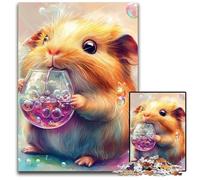 Jigsaw Puzzle 1000 Pieces Guinea Pig Wooden Puzzles Decompressing Intellectual Educational Toy Good Gift for Adults Teenagers 50X75CM
