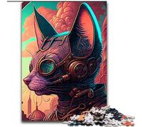 Jigsaw Puzzle 1000 Pieces Hairless Cat Warrior Wooden Puzzles size 50x75cm Home Activity for Holidays, Birthdays, And Family Game Nights