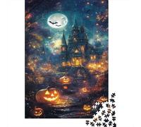 Jigsaw Puzzle 1000 Pieces Halloween Castle Night Puzzles 70x50cm/1000pcs Gift For Kids Stress Reliever Family Game DIY Cardboard