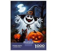 Jigsaw Puzzle 1000 Pieces Halloween Ghost with Jack-o-Lantern Puzzles for Adults Toy Wall Decor Hand Speed Race Deal As Gifts for The Whole Family 38x26cm/1000pcs
