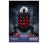 Jigsaw Puzzle 1000 Pieces Haunted Mansion Halloween Puzzles for Adults Toy Wall Decor Hand Speed Race Deal As Gifts for The Whole Family 38x26cm/1000pcs