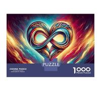 Jigsaw Puzzle 1000 Pieces Heart Infinity Symbol Art Puzzles for Adults Toy Wall Decor Hand Speed Race Deal As Gifts for The Whole Family 52x38cm/1000pcs