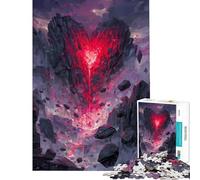 Jigsaw Puzzle 1000 Pieces Heart-Shaped Rock Formation with Lava Flow Challenging To Complete But Fun And Humorous Toy Wall Decor for And 14 Years And over (38x52cm)