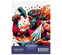 Jigsaw Puzzle 1000 Pieces Hephaistos God of Fire Puzzles for Adults Toy Wall Decor Hand Speed Race Deal As Gifts for The Whole Family 52x38cm/1000pcs