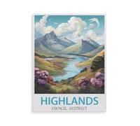 Jigsaw Puzzle 1000 Pieces，Highlands Council Area，Large Family Puzzle Game Artwork for Adults Teens（75x50cm）-GU54