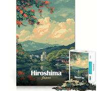 Jigsaw Puzzle 1000 Pieces Hiroshima Japan Scenic View Precise Cut Art Cognitive Fun Play Leisure Time Fun Xmas Scene Art (38x52cm)