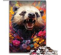 Jigsaw Puzzle 1000 Pieces Honey Badger Made of Wood, Perfect Christmas & New Year Gift, 50x75cm Educational Toy for Teenagers, Home Office Decor