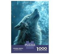Jigsaw Puzzle 1000 Pieces Howling White Wolf Jigsaws for Adults Brain Teaser Game Improve Memory Deal As Gifts for The Whole Family 70x50cm/1000pcs