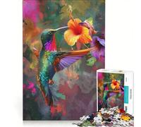 Jigsaw Puzzle 1000 Pieces Humming Bird Getting The Nector, Impossible Game, Fun Activities at Home, Artists' Collection, Fine Arts (50x75cm)
