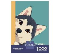 Jigsaw Puzzle 1000 Pieces Husky Peeking Are You Pooping Puzzles for Adults Toy Wall Decor Hand Speed Race Deal As Gifts for The Whole Family 52x38cm/1000pcs