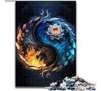 Jigsaw Puzzle 1000 Pieces Ice And Fire Puzzle Challenging Brain Teaser for Teenagers, Perfect for Home Decor Or Gift (size : 50x75cm)
