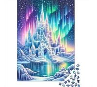 Jigsaw Puzzle 1000 Pieces Ice Castle Aurora Jigsaw 52x38cm/1000pcs Toy for Adults And Kids Challenging Creative Educational Games DIY Cardboard