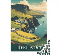 jigsaw puzzle 1000 pieces Ireland Travel Poster | Enhance memory Challenging Family Fun Game Enhance love between couples 50x75cm