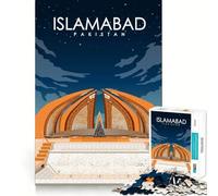 Jigsaw Puzzle 1000 Pieces Islamabad Pakistan Precise Cut Art Cognitive Fun Play Leisure Time Fun Xmas Scene Art (38x26cm)