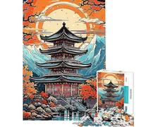 Jigsaw Puzzle 1000 Pieces Japan Castle Vintage Jigsaw Puzzles for Adults Hand Speed Race Difficult And Challenge for Is Ideal As A Gifts (Size 38x52cm)