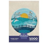 Jigsaw Puzzle 1000 Pieces Japanese Bridge Hashi Jigsaws for Adults Brain Teaser Game Improve Memory Deal As Gifts for The Whole Family 38x26cm/1000pcs