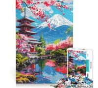 Jigsaw Puzzle 1000 Pieces Japanese Garden with Mount, Impossible Game, Fun Activities at Home, Artists' Collection, Fine Arts (38x52cm)