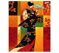 Jigsaw Puzzle 1000 Pieces Japanese Geisha Kimono Beauty Decoration Home Schooling Intellectual Stress Relief Toy Funny Family Game Children Adults Challenging Puzzle Gift 38 x 52 cm