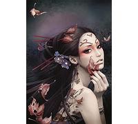 Jigsaw Puzzle 1000 Pieces Japanese Geisha Kimono Beauty Decoration Home Schooling Intellectual Stress Relief Toy Funny Family Game Children Adults Challenging Puzzle Gift 38 x 52 cm