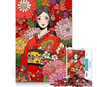 Jigsaw Puzzle 1000 Pieces Japanese Kimono Kawaii Art Accurate Joint Fun Mind Exercise Toy Peace Time Play Christmas Art Piece (38x26cm)