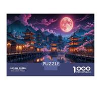 Jigsaw Puzzle 1000 Pieces Japanese Village Night Scene Puzzles for Adults Toy Wall Decor Hand Speed Race Deal As Gifts for The Whole Family 70x50cm/1000pcs