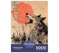 Jigsaw Puzzle 1000 Pieces Japanese Werewolf Woodblock Print Puzzles for Adults Toy Wall Decor Hand Speed Race Deal As Gifts for The Whole Family 38x26cm/1000pcs