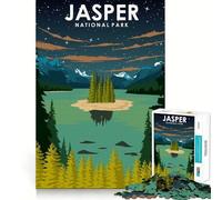 Jigsaw Puzzle 1000 Pieces Jasper National Park Night Precise Cut Art Cognitive Fun Play Leisure Time Fun Xmas Scene Art (50x75cm)