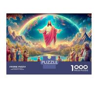 Jigsaw Puzzle 1000 Pieces Jesus Ascending in A Vibrant, Cosmic Sky Puzzles 70x50cm/1000pcs Gift For Kids Challenging Creative Family Game DIY Cardboard