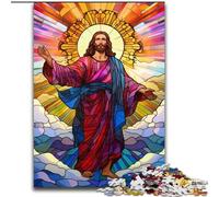 Jigsaw Puzzle 1000 Pieces Jesus in The Sky Jigsaws 1000 Pieces for Adults Family Interactive Game, DIY Home Decor Brain Challenge Gift 50x75cm