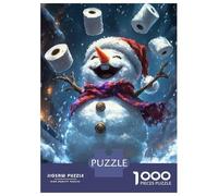 Jigsaw Puzzle 1000 Pieces Joyful Snowman with Toilet Paper Puzzles for Adults Toy Wall Decor Hand Speed Race Deal As Gifts for The Whole Family 52x38cm/1000pcs
