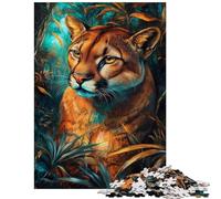 Jigsaw Puzzle 1000 Pieces Jungle Panther's Gaze Jigsaw for Teenagers Hand Speed Race for Birthday, Chrismas Unique Birthday And Gifts (38x26cm/1000pcs)