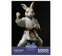 Jigsaw Puzzle 1000 Pieces Karate Rabbit Jigsaws for Adults Brain Teaser Game Improve Memory Deal As Gifts for The Whole Family 52x38cm/1000pcs